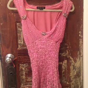 Ann Ferriday Sequin and Rose Embellished Top